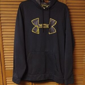 Under Armour Men's Navy Storm Hoodie with Large Logo Men's Size Lg